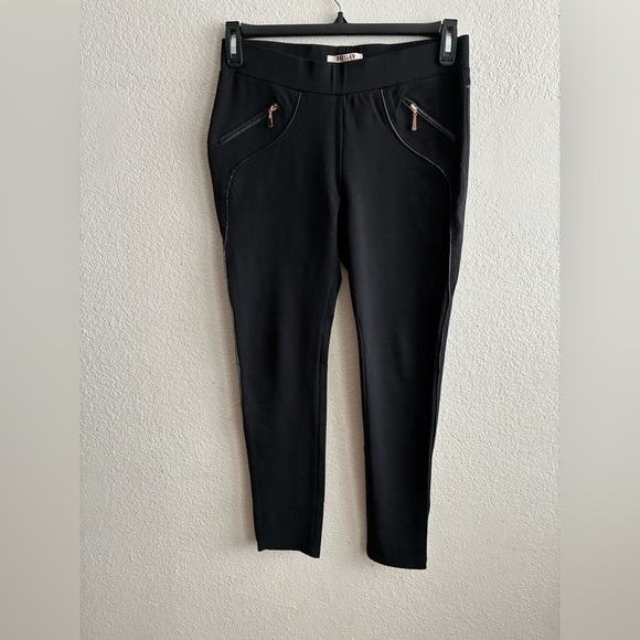 Kessley  Black Zip Details Fitted Pants Black L - Picture 3 of 11